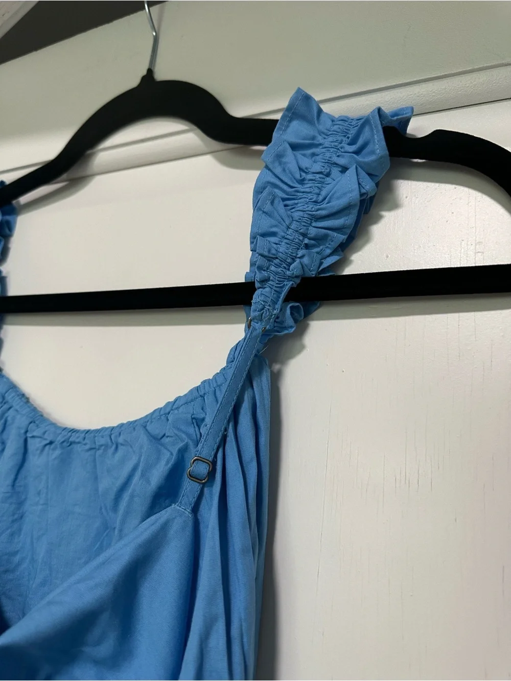 Abercrombie & Fitch Blue Ruffled Strap Maxi Dress